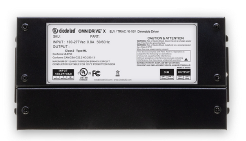 Diode LED DI-ODX-12V120W-J 120 Watt Omnidrive X Dimmable LED Driver 12V DC w/ Junction Box