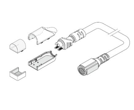 Diode LED DI-TE-NB-SDWC-EC-FDC 12" Neon Blaze Female DC Plug Top Bending Straight Wire Entry with Frosted End Cap