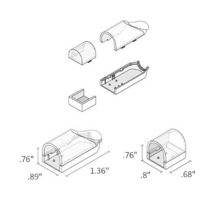 Diode LED DI-TE-NB-ST-FR-EC Neon Blaze Top Bending Straight Wire Entry Frosted Cap And Frosted End Cap