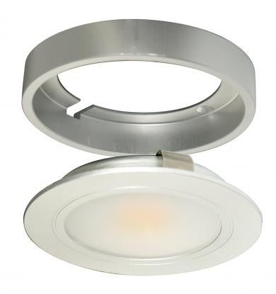 ELCO Lighting E250N Undercabinet Pucks, Aster Mini Slim Round LED Puck Light 3.5W 3000K 280 lm 12V Nickel Finish