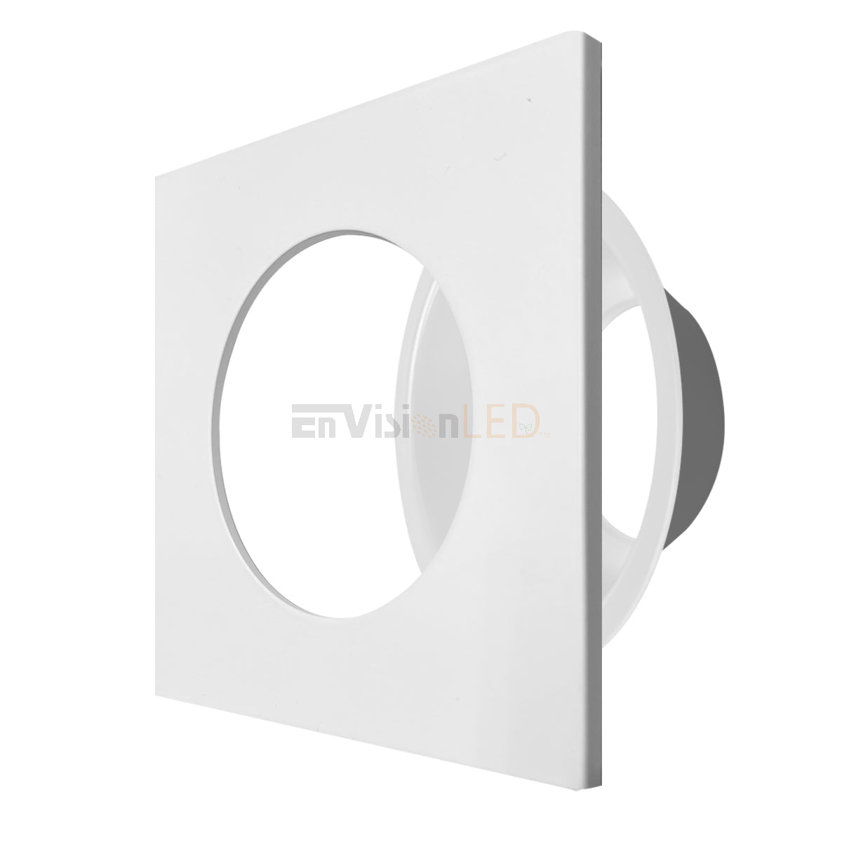 EnvisionLED DLJBX-2-TRIM-WH-S-SQ LED 2 Inch Square White In and Out Smooth Trim Reflector Downlight