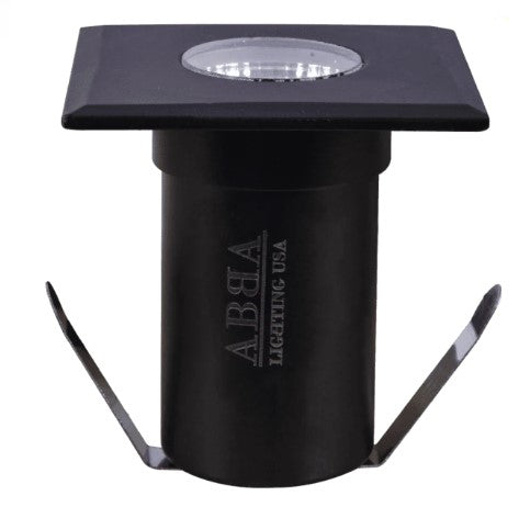 ABBA Lighting USA 3W DMS52-BK-3000K Step Light, Stainless Steel Well Light With 20 Inch wire 12V AC / DC Black Finish