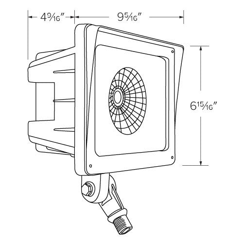ELCO Lighting EFL45M40FL Medium LED Floodlight 45W 4000K 5300 lm 120/277V Medium Flood Dark Bronze Finish