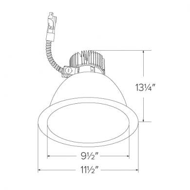 ELCO Lighting E910L1240W 9 Inch Reflector LED Light Engine Trims White Finish 4000K 1250 lm