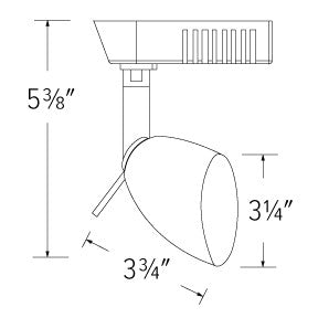 ELCO Lighting ET551W-YL Electronic Low Voltage Clasp Globe Track Fixture 50W 12V All White with Yellow Glass Finish