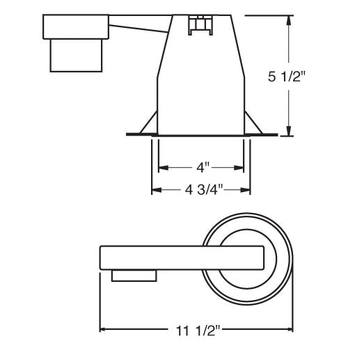ELCO Lighting EL99RPL32EA 4 Inch CFL Vertical Remodel IC & Non-IC Downlights 32W 120/277V