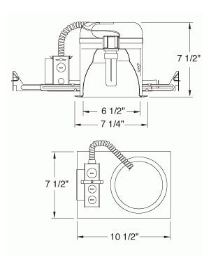 ELCO Lighting EL27HE13ICA 6 Inch Compact Fluorescent Vertical IC Downlight 13W 120V