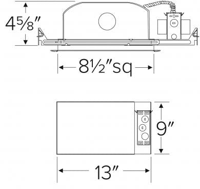 ELCO Lighting EL8SQ-218E 8 Inch Square CFL IC Downlights 36W 120/277V