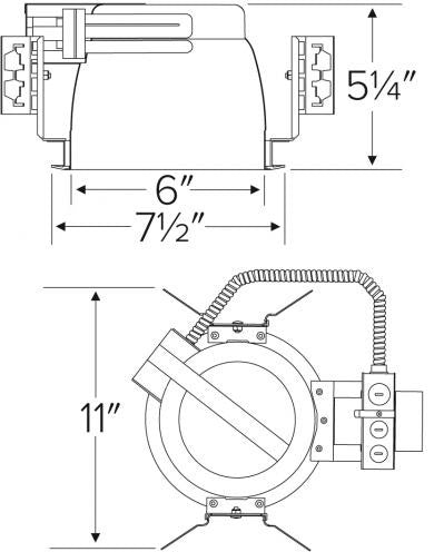 ELCO Lighting ELH7218E 7 Inch Architectural CFL Horizontal Downlight 36W 120/277V