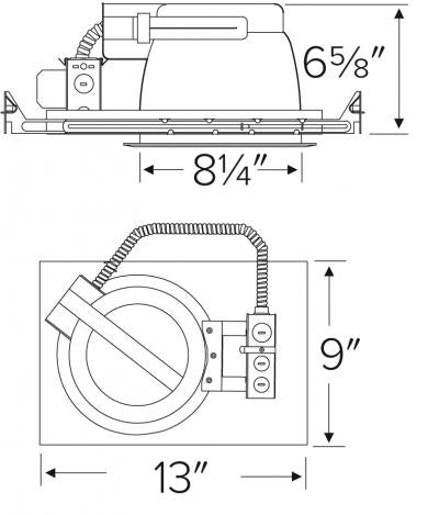 ELCO Lighting ELH232E 8 Inch Horizontal CFL Downlight 64W 120/277V