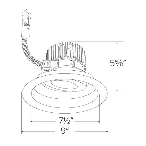 ELCO Lighting E818L1240W 8 Inch Adjustable LED Light Engine Trims White Finish 4000K 1250 lm