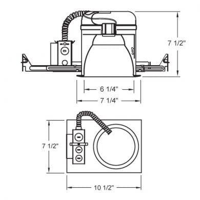 ELCO Lighting EL27HE42 6 Inch Compact Fluorescent Vertical Downlight 42W 120/277V