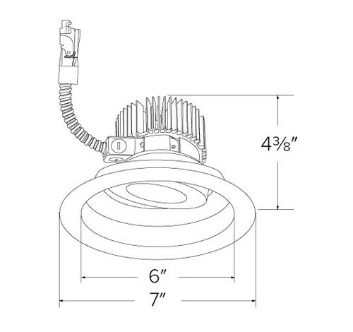 ELCO Lighting E618L2035H 6 Inch LED Light Engine with Adjustable Trim Haze Finish 3500k 2000 lm