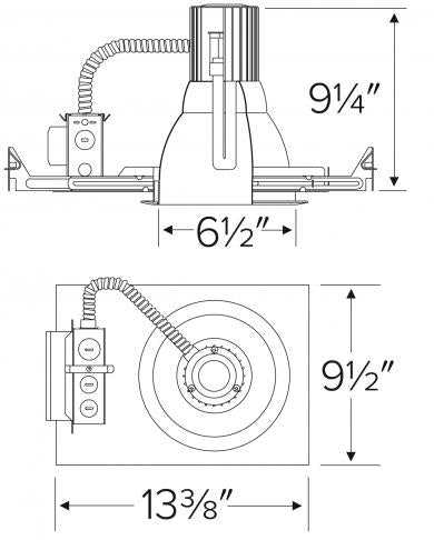 ELCO Lighting ELVF713E 7 Inch CFL Vertical Downlight with Plaster Frame 13W 120/277V