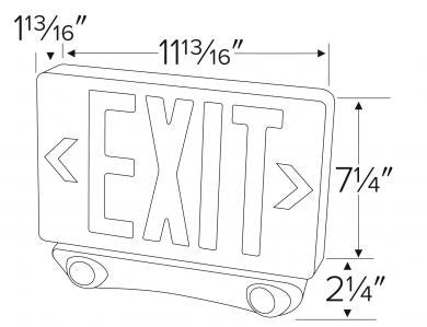 ELCO Lighting EE86HG LED Exit Sign and LED Emergency Light Combo Letters 120/277V | BuyRite Elect