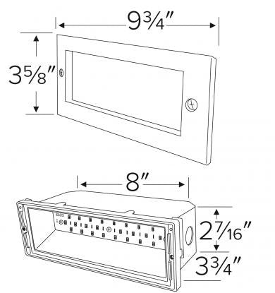 ELCO Lighting ELST83 LED Brick Light with Open Faceplate 5.4W 3000K 340 lm 120V | BuyRite Electric