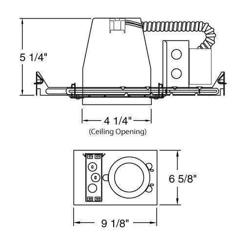 ELCO Lighting EL99PLICEA 4 Inch CFL Vertical IC Downlight Housing 13W 120V