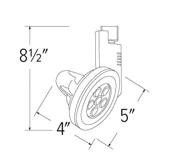 ELCO Lighting ET593B LED Bimini Track Fixture 10W 3000K 400 lm Black Finish