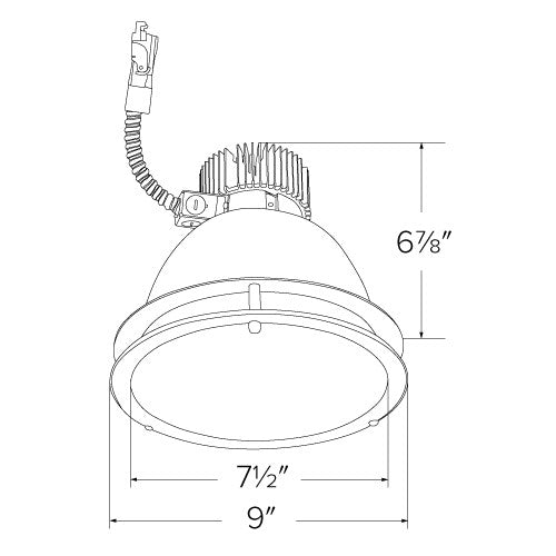 ELCO Lighting E812L1240HW 8 Inch Drop Glass LED Light Engine Trims Haze with White Ring Finish 4000K 1250 lm