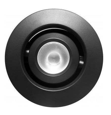 Elco Lighting E1L32NF35B 1" Round Recessed Adjustable Oak™ Gimbal, Beam Angle 28°, Color Temperature 3500K, All Black