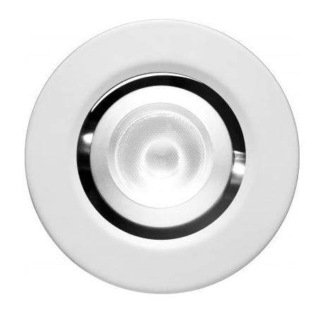 Elco Lighting E1L32WF30W 1" Round Recessed Adjustable Oak™ Gimbal, Beam Angle 50° Color Temperature 3000K, All White