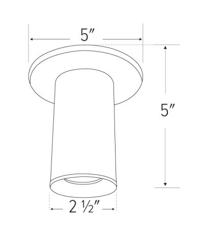 Elco Lighting E25FS-0735 2″ Koto Sylo™ Surface Mount, Lumens 750 lm, Color Temperature 3500K, 38° Beam Angle, All Silver Finish