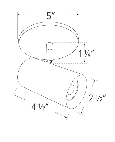 Elco Lighting E25MW-0730 2" Koto Sylo™ Monopoint, Lumens 750 lm, Color Temperature 3000K, 38° Beam Angle, All White Finish