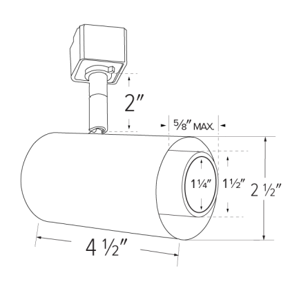 Elco Lighting E25TS-0730-FC 2″ Sylo™ Track Head with Koto™ Focus Module, Lumens 800 lm, Color Temperature 3000K, Adjustable Beam Angle 18°-50°, All Silver Finish
