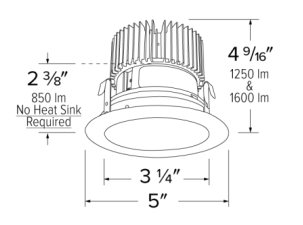 Elco Lighting E410C0830W2 4 Inches LED Light Engine with Reflector Trim, Color Temperature 3000K, All White Finish