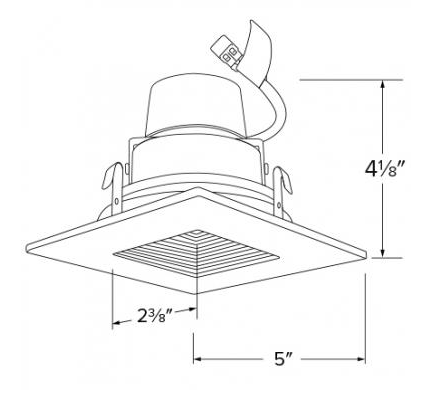 Elco Lighting E415R0830BZ 4 Inches LED Module & Driver with Square on Square Baffle Trim, Color Temperature 3000K, Dimming Triac/ELV, All Bronze Finish