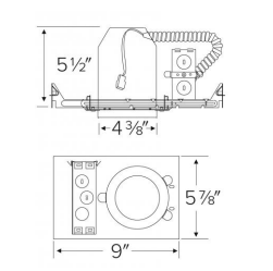 Elco Lighting E4LC08D2 4 Inches Cedar System Non-IC New Construction Housing w/Driver, Voltage 120/277V, Dimming Triac/ELV/0-10V
