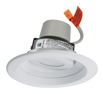 ELCO Lighting E616R08SDW 6 Inch Round Adjustable Baffle Trim with LED Module & Driver, Lumens 850lm, Color Temperature SunsetK, All White Finish