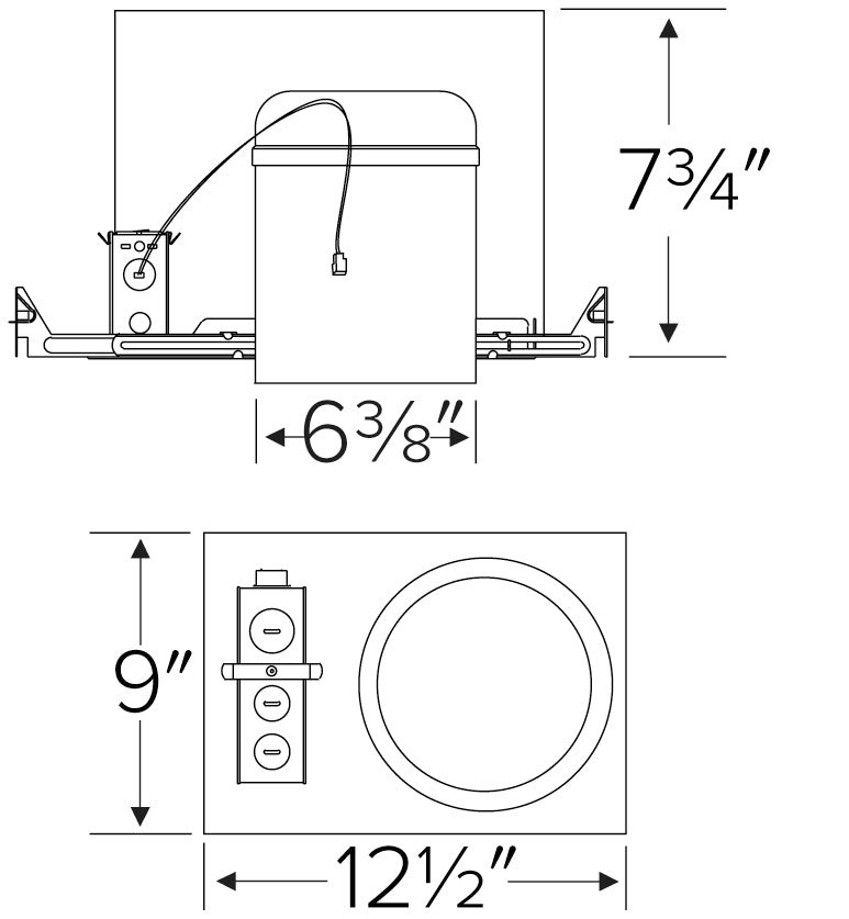 Elco Lighting E6FH12ICAD2 6 Inch Cedar System New Construction 2-Hour Fire Rated Housing w/Driver 120/277V Voltage, 1250 lm Lumens