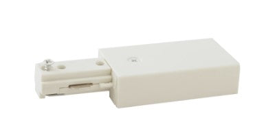 Elco Lighting EC801W Live End Connector for 2 Circuit Track Accessory, All White Finish