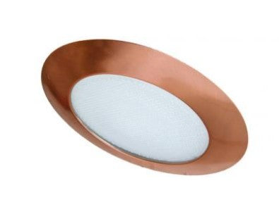 ELCO Lighting EL12CP 6 Inches Sloped Shower Trim with Albalite Lens Copper Finish
