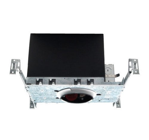 ELCO Lighting 4" low voltage airtight IC housing with steel frame and black box, featuring adjustable hanger bars.
