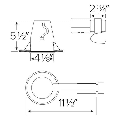ELCO Lighting EL1499RA 50W 4" Low Voltage Remodel Housing for MR16 Bi-Pin Magnetic Transformer