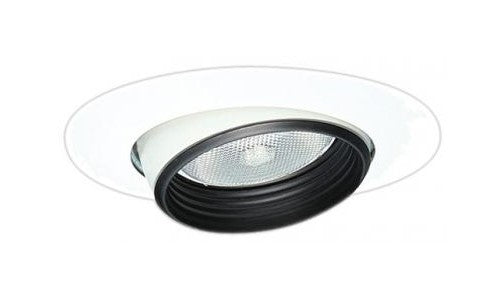 ELCO Lighting EL17B 6 Inch Eyeball with Baffle Trim Black With White Ring Finish