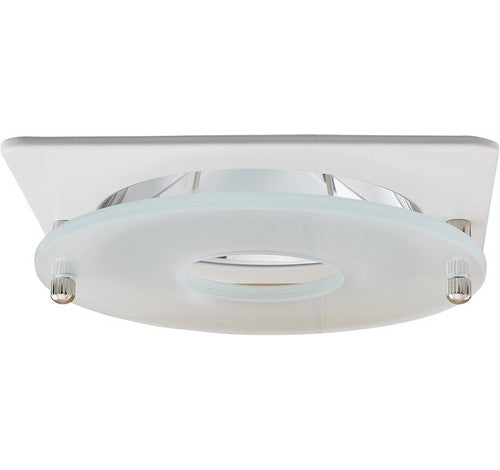 ELCO Lighting EL2426W 4" Square Suspended Frosted Glass Trim Chrome with White Ring