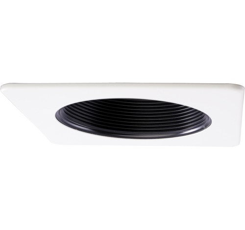 ELCO Lighting EL2494B 4" Phenolic Deep Baffle Square Trim Black with White Ring