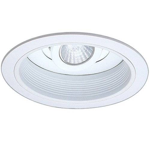 ELCO Lighting EL2588W 6" adjustable white spot trim with concentric circle design, suitable for recessed LED lighting.