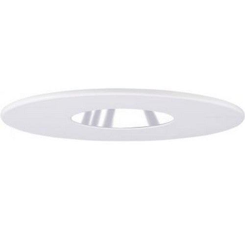 3" die-cast pinhole trim in chrome with white ring reflector, round shape, suitable for recessed lighting.
