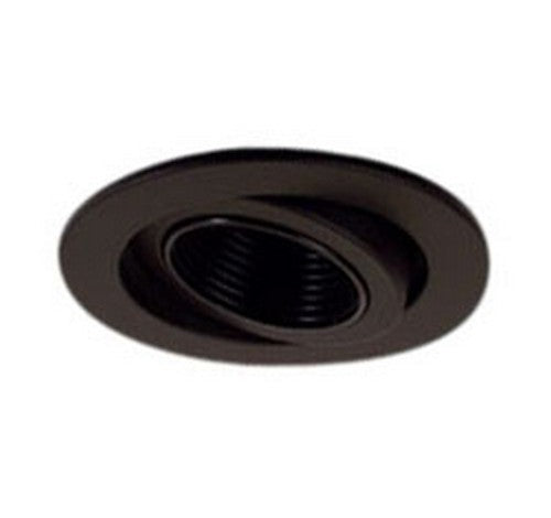 Black 3" die-cast adjustable deep baffle trim with a sleek round design, compatible with GU5.3 MR16 lamps.