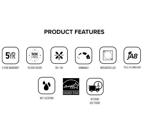 ELCO Lighting EL31130W 9W 3 Inch Round LED Baffle Insert Recessed Lighting Trim White Finish 3000K