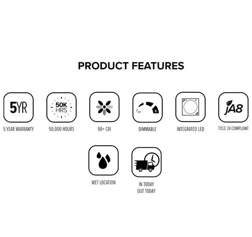 ELCO Lighting EL410CT5W 12W 4 Inch Five-Color Temperature Switch LED Baffle Inserts White Finish