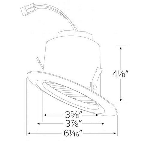 ELCO Lighting EL423CT5W 12W 4" Sloped Ceiling LED Baffle Insert 5-CCT