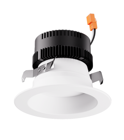 Elco Lighting EL427CT5HW 4" Round Reflector Insert with 5-CCT Switch & 3-Lumen Switch, Color Temperature 2700K-5000K, Haze with White Trim