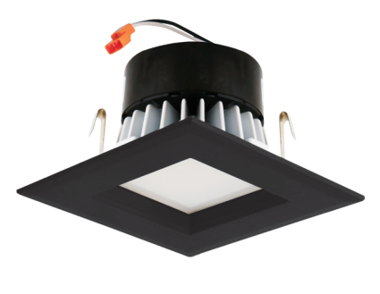 Elco Lighting EL442CT5BB 4" Square LED Reflector Insert, Lumens 850 lm, Beam Angle 90° Color Temperature 2700K-5000K, All Black
