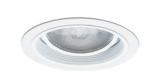 ELCO Lighting EL478W 6 Inch IC Shower Adjustable Baffle Trim with Gimbal Front Lamping All White Finish