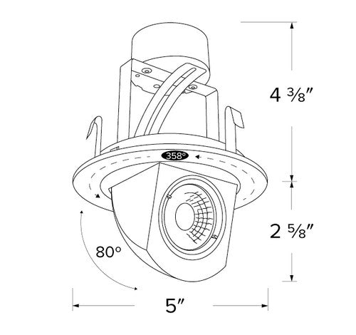 ELCO Lighting EL49727W2 4 Inch Round LED Adjustable Pull-Down Insert White Finish 2700K (2nd Generation)